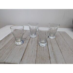 Set Of 4 Shot Glasses Vintage Etched Wheat Pattern 3 1/2" Tall